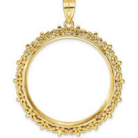 14K Yellow Gold Distinguished Coin Pendant for 1 oz. American Eagle Coin with Polished Finish by Numis Coin Jewelry