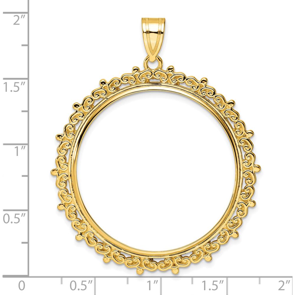 14K Yellow Gold Distinguished Coin Pendant for 1 oz. American Eagle Coin with Polished Finish by Numis Coin Jewelry