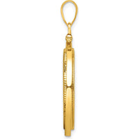 14K Yellow Gold Distinguished Coin Pendant with Beaded Texture and Screw Top Closure - 1/4 oz. Coin Mount by Numis Coin Jewelry