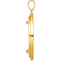 14K Yellow Gold Distinguished Coin Pendant with Beaded Texture - Coin Bezel Mounting, 41.85mm Length by Numis Coin Jewelry