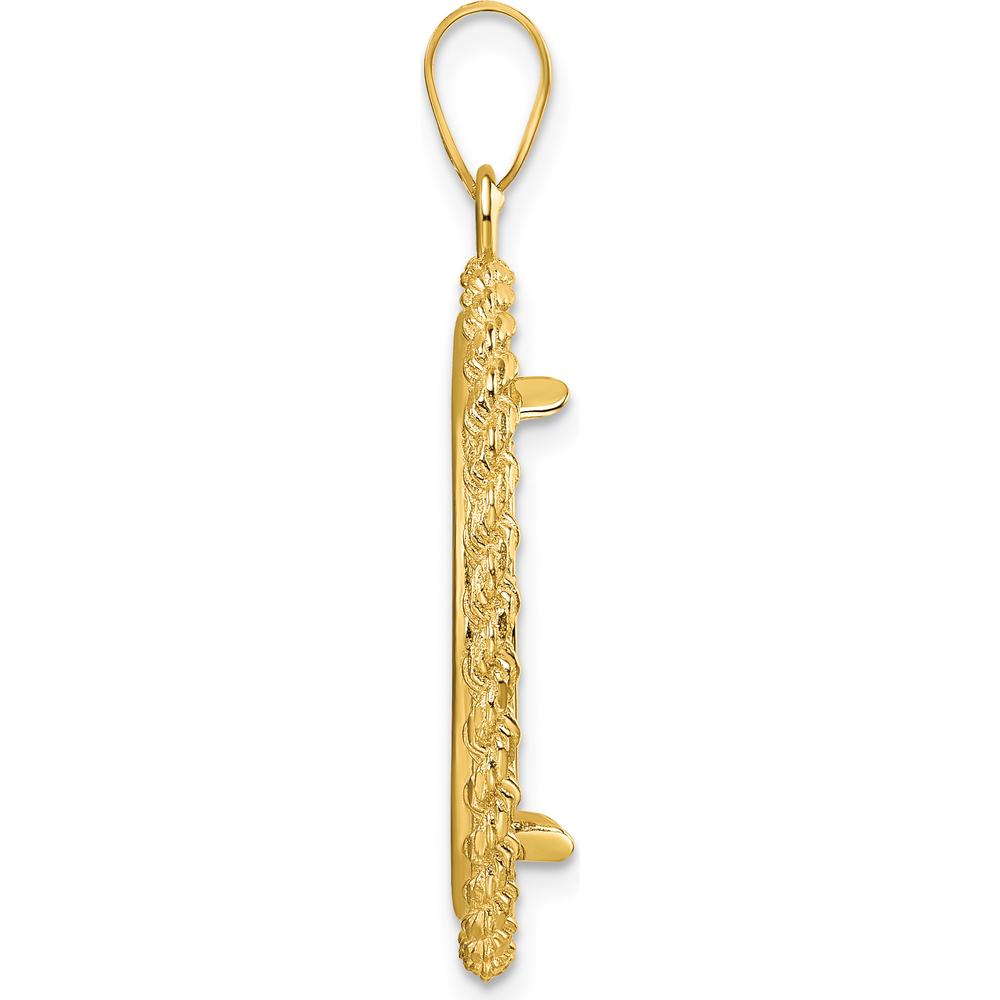 14K Yellow Gold Distinguished Coin Pendant with Casted Rope - 22mm Prong Coin Bezel by Numis Coin Jewelry