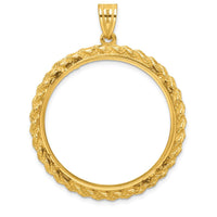 14K Yellow Gold Distinguished Coin Pendant with Diamond-Cut and Casted Rope Details by Numis Coin Jewelry