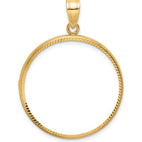 14K Yellow Gold Distinguished Coin Pendant with Diamond-Cut Bezel by Numis Coin Jewelry