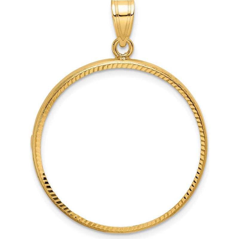 14K Yellow Gold Distinguished Coin Pendant with Diamond-Cut Bezel by Numis Coin Jewelry