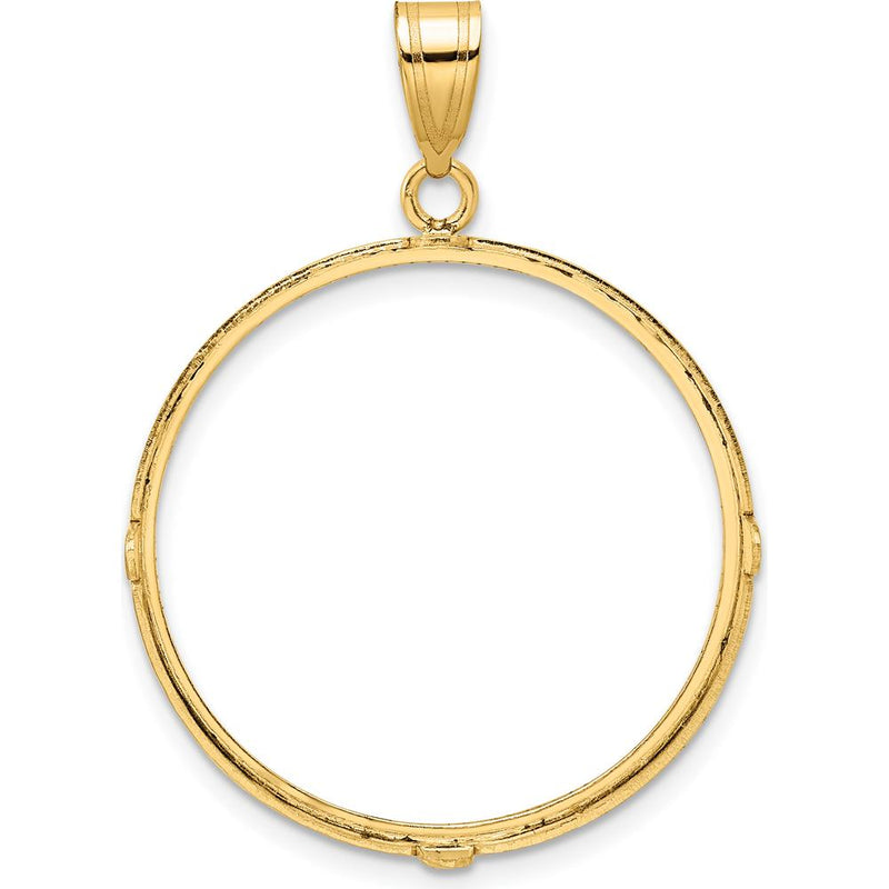14K Yellow Gold Distinguished Coin Pendant with Diamond-Cut Bezel by Numis Coin Jewelry