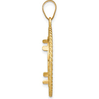 14K Yellow Gold Distinguished Coin Pendant with Diamond-Cut Heart and Rope Design, Prong Coin Bezel for 1/10 oz. American Eagle Coin by Numis Coin Jewelry