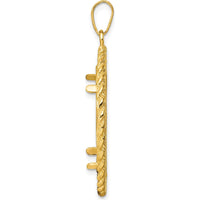 14K Yellow Gold Distinguished Coin Pendant with Diamond-cut Heart and Rope Detail for 1/4 oz. American Eagle Coin by Numis Coin Jewelry