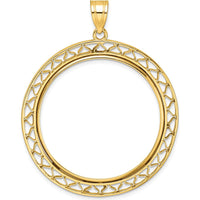 14K Yellow Gold Distinguished Coin Pendant with Prong Bezel - 32.7mm Width by Numis Coin Jewelry