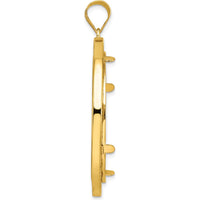 14K Yellow Gold Distinguished Coin Pendant with Prong Bezel - 32.7mm Width by Numis Coin Jewelry