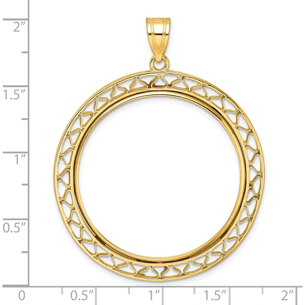 14K Yellow Gold Distinguished Coin Pendant with Prong Bezel - 32.7mm Width by Numis Coin Jewelry