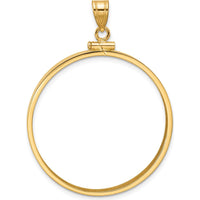 14K Yellow Gold Distinguished Coin Pendant with Screw Top Bezel for 1 oz. American Eagle Coin by Numis Coin Jewelry