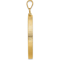 14K Yellow Gold Distinguished Coin Pendant with Screw Top Bezel for 1 oz. American Eagle Coin by Numis Coin Jewelry