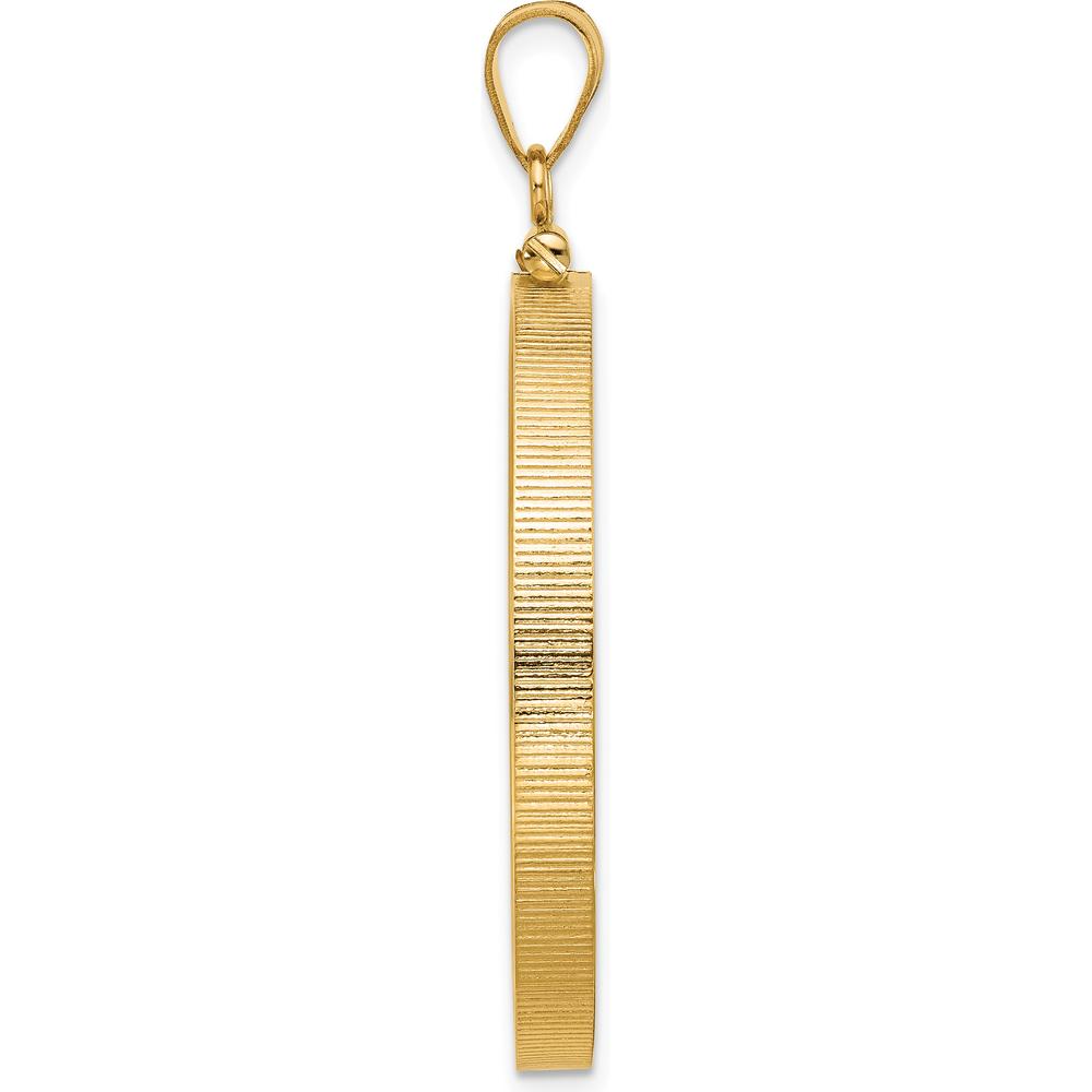 14K Yellow Gold Distinguished Coin Pendant with Screw Top Bezel for 1 oz. American Eagle Coin by Numis Coin Jewelry