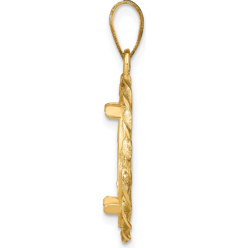 14K Yellow Gold Distinguished Coin Pendant with Twisted Wire Design and Bezel Mount for 1/10 oz. American Eagle Coin by Numis Coin Jewelry