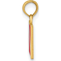 14K Yellow Gold Dive Flag Charm with Red and White Enamel Accents by Oro Pregiato
