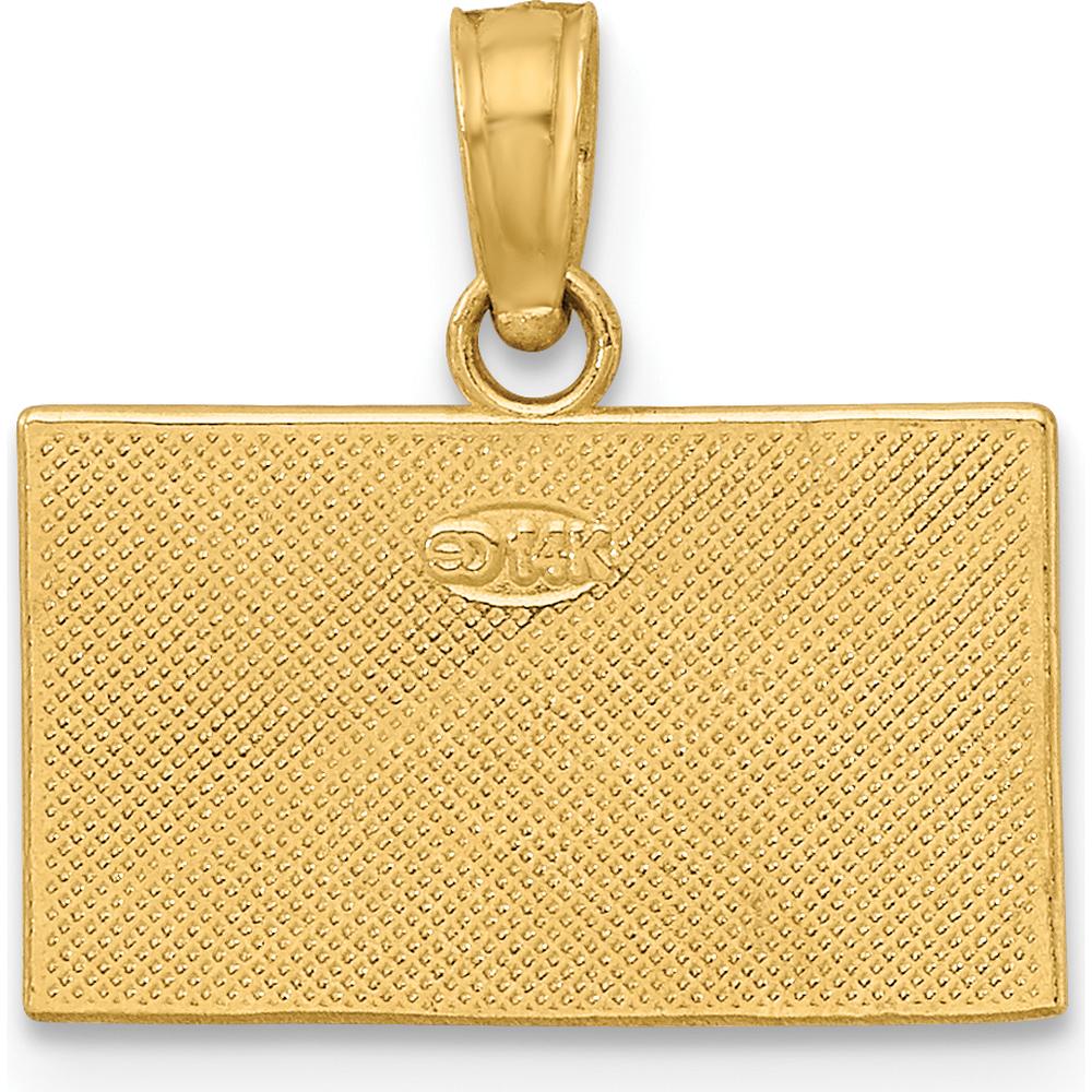 14K Yellow Gold Dive Flag Charm with Red and White Enamel Accents by Oro Pregiato