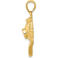 14K Yellow Gold Divers Helmet Pendant - 30mm Length, 17mm Width by Oro Pregiato
