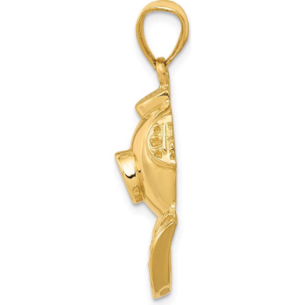 14K Yellow Gold Divers Helmet Pendant - 30mm Length, 17mm Width by Oro Pregiato