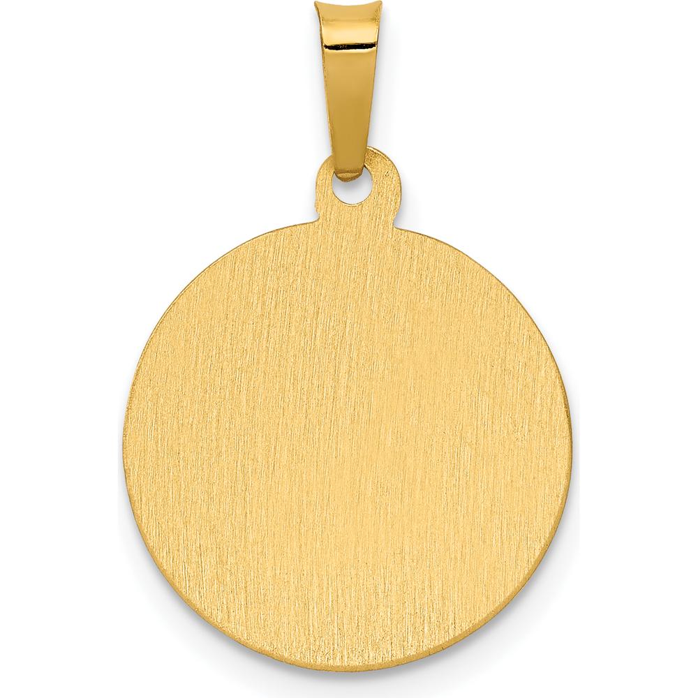 14K Yellow Gold Divino Niño Spanish Medal Pendant with Polished and Brushed Finish - 15.28mm by Oro Pregiato