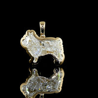 14K Yellow Gold Dog Shape Pendant with 2.75 Carat Lab Grown Diamond - Bezel Set E-F VVS2 - Covaloro Fine Jewelry