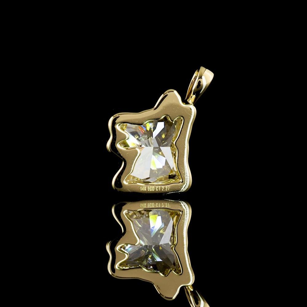 14K Yellow Gold Dog Shape Pendant with Bezel Set 2.27 Carat Lab Grown Diamond - E-F Color VS1 Clarity - Covaloro Fine Jewelry