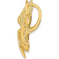 14K Yellow Gold Dolphin and Shell Cluster Omega Slide Pendant by Oro Pregiato
