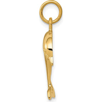 14K Yellow Gold Dolphin Charm Pendant - 23mm Length, 5mm Width by Oro Pregiato