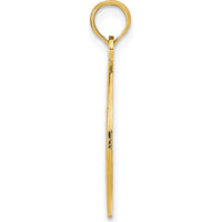 14K Yellow Gold Dolphin Circle Pendant - Marco Island Charm with Polished Finish by Oro Pregiato