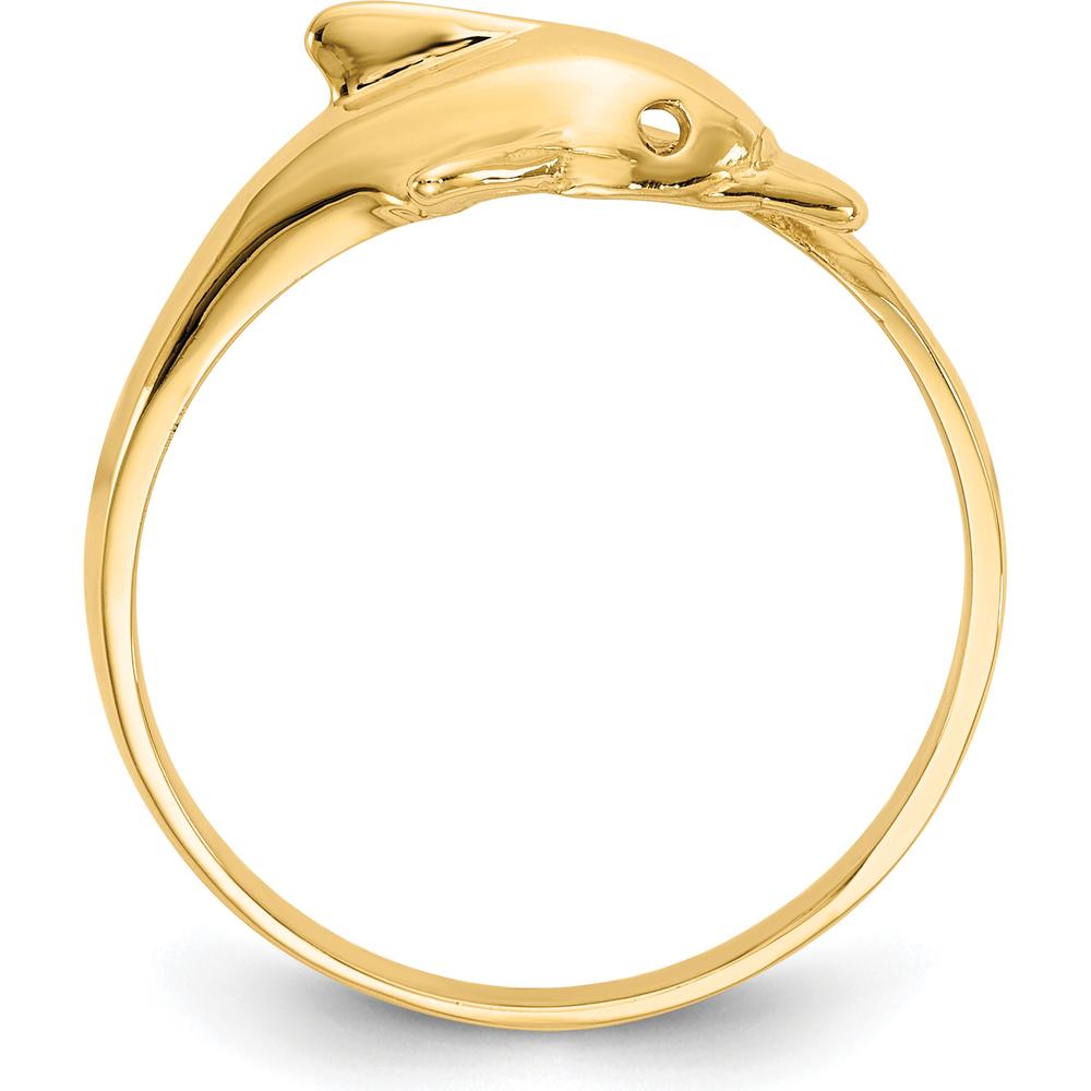 14K Yellow Gold Dolphin Ring - 12mm Top Length by Oro Pregiato