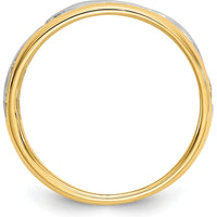 14K Yellow Gold Dolphin Ring with Rhodium Accents - Themed 6mm Band by Oro Pregiato