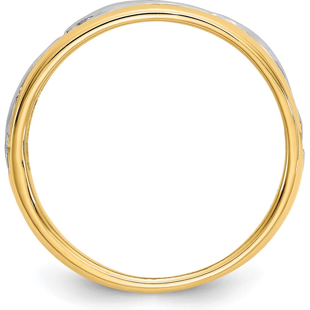14K Yellow Gold Dolphin Ring with Rhodium Accents - Themed 6mm Band by Oro Pregiato