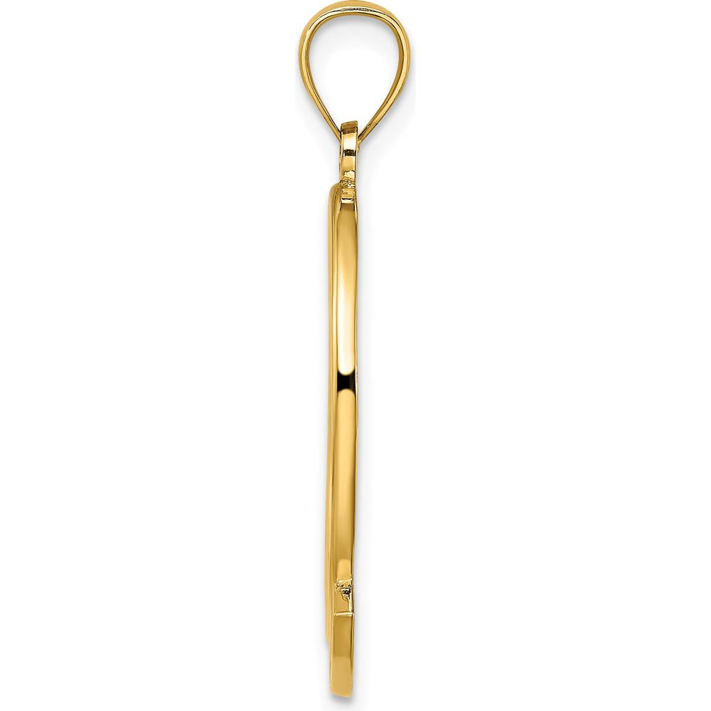 14K Yellow Gold Dolphin Sunset Charm Pendant - 30mm by Oro Pregiato