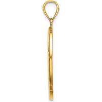 14K Yellow Gold Dolphin Sunset Pendant Charm - Polished Finish by Oro Pregiato
