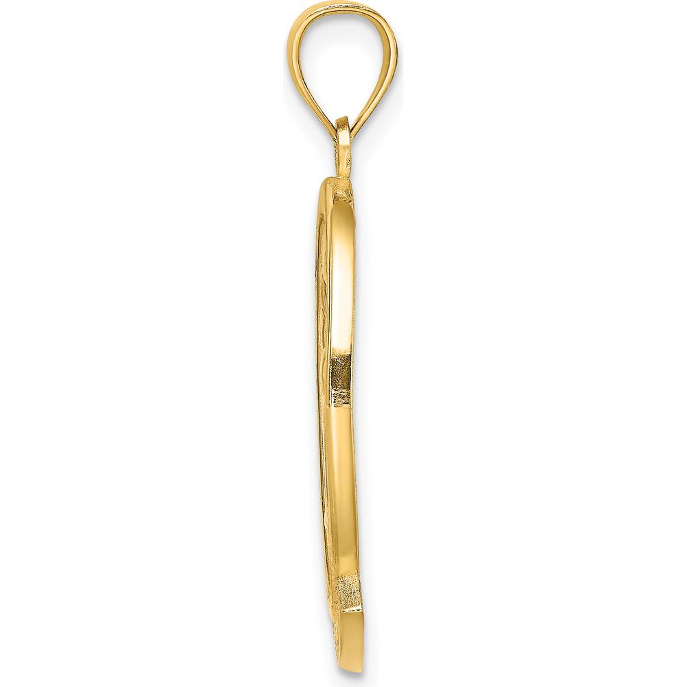 14K Yellow Gold Dolphin Sunset Pendant Charm - Tropical St. Martin Design by Oro Pregiato