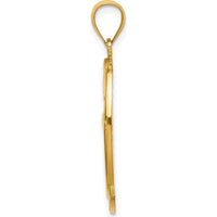 14K Yellow Gold Dolphin Sunset Scene Pendant Charm by Oro Pregiato