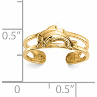 14K Yellow Gold Dolphin Toe Ring - Elegant Ocean-Inspired Design by 0