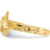 14K Yellow Gold Dolphin Toe Ring with Polished Grooved Band by Oro Pregiato