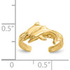 14K Yellow Gold Dolphin Toe Ring with Polished Grooved Band by Oro Pregiato