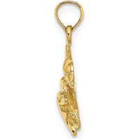 14K Yellow Gold Dolphin with 2 Baby Dolphins Pendant Charm - Polished Finish by Oro Pregiato