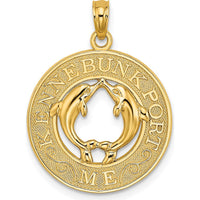 14K Yellow Gold Dolphins Charm with Textured Detail - 24.35mm Length by Oro Pregiato
