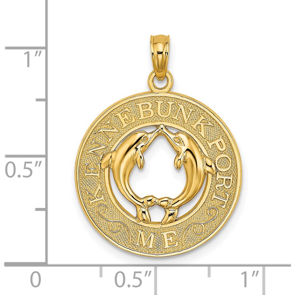 14K Yellow Gold Dolphins Charm with Textured Detail - 24.35mm Length by Oro Pregiato