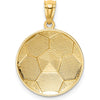 14K Yellow Gold Domed Soccer Ball Pendant - Polished Finish, Textured Design by Oro Pregiato
