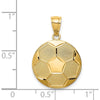 14K Yellow Gold Domed Soccer Ball Pendant - Polished Finish, Textured Design by Oro Pregiato