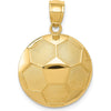 14K Yellow Gold Domed Soccer Ball Pendant with Textured Detail - 24mm Length by Oro Pregiato