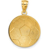 14K Yellow Gold Domed Soccer Ball Pendant with Textured Detail - 24mm Length by Oro Pregiato