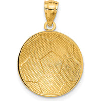 14K Yellow Gold Domed Soccer Ball Pendant with Textured Detail - 24mm Length by Oro Pregiato