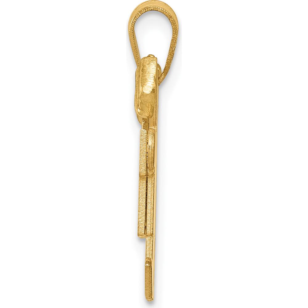 14K Yellow Gold Double Boys Kiss Charm Pendant - Engravable 22mm Design by Oro Pregiato