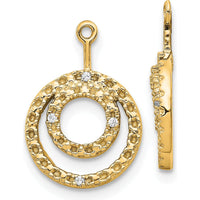 14K Yellow Gold Double Circle Earring Jackets with Round Diamonds - 0.014 Carats Total Diamond Weight by Oro Pregiato