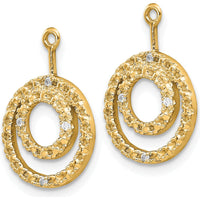 14K Yellow Gold Double Circle Earring Jackets with Round Diamonds - 0.014 Carats Total Diamond Weight by Oro Pregiato