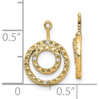 14K Yellow Gold Double Circle Earring Jackets with Round Diamonds - 0.014 Carats Total Diamond Weight by Oro Pregiato